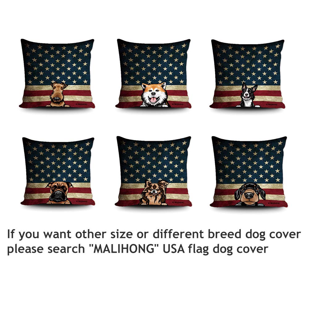 Peeking Dogue De Bordeaux Dog Throw Pillow Cover - 18x18 Inch Patriotic USA Flag Design for Sofa, Bed & Home Decor | Perfect for Living Room, Nursery & Pet Lover Gifts