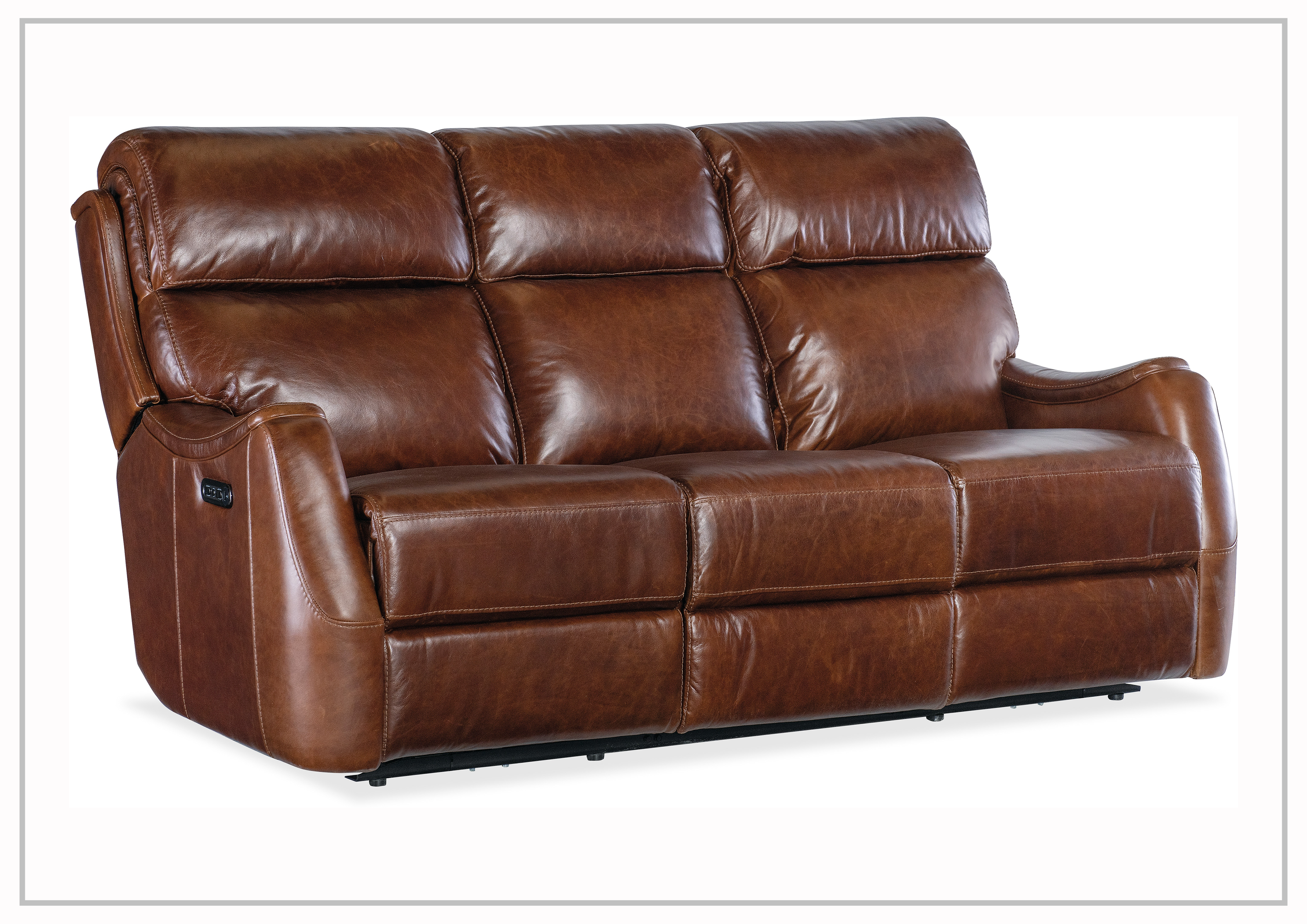 Harlan Zero Gravity Power Recliner Leather Sofa by Hooker Furniture - Modern Comfort for Living Room, Home Theater & Office Relaxation