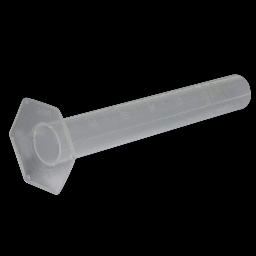 Othmro 50ml Plastic Graduated Measuring Cylinder with Hex Base & Pour Spout - Lab Test Tube Beakers for Science Experiments, Home & School Chemistry Use