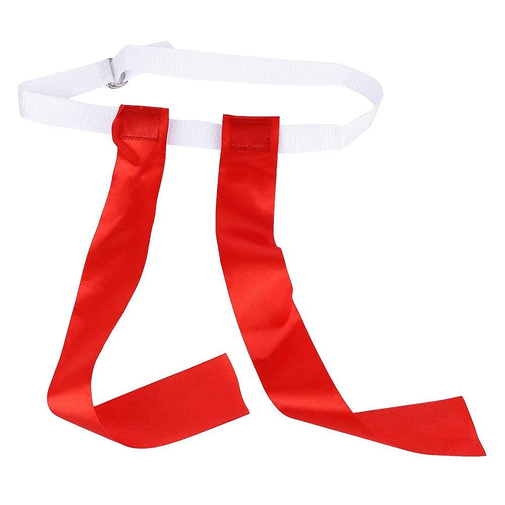 Rugby Tag Belts for Kids & Adults - Adjustable Tackle Tag Waist Belt with Tear-Away Design - 2 Colors (Red) - Perfect for Rugby Training, PE Classes & Team Sports