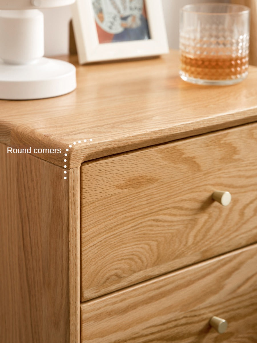 Solid Wood Nightstand - Beech or Oak Bedside Table for Bedroom, Modern & Rustic Home Decor, Durable and Stylish Storage Solution