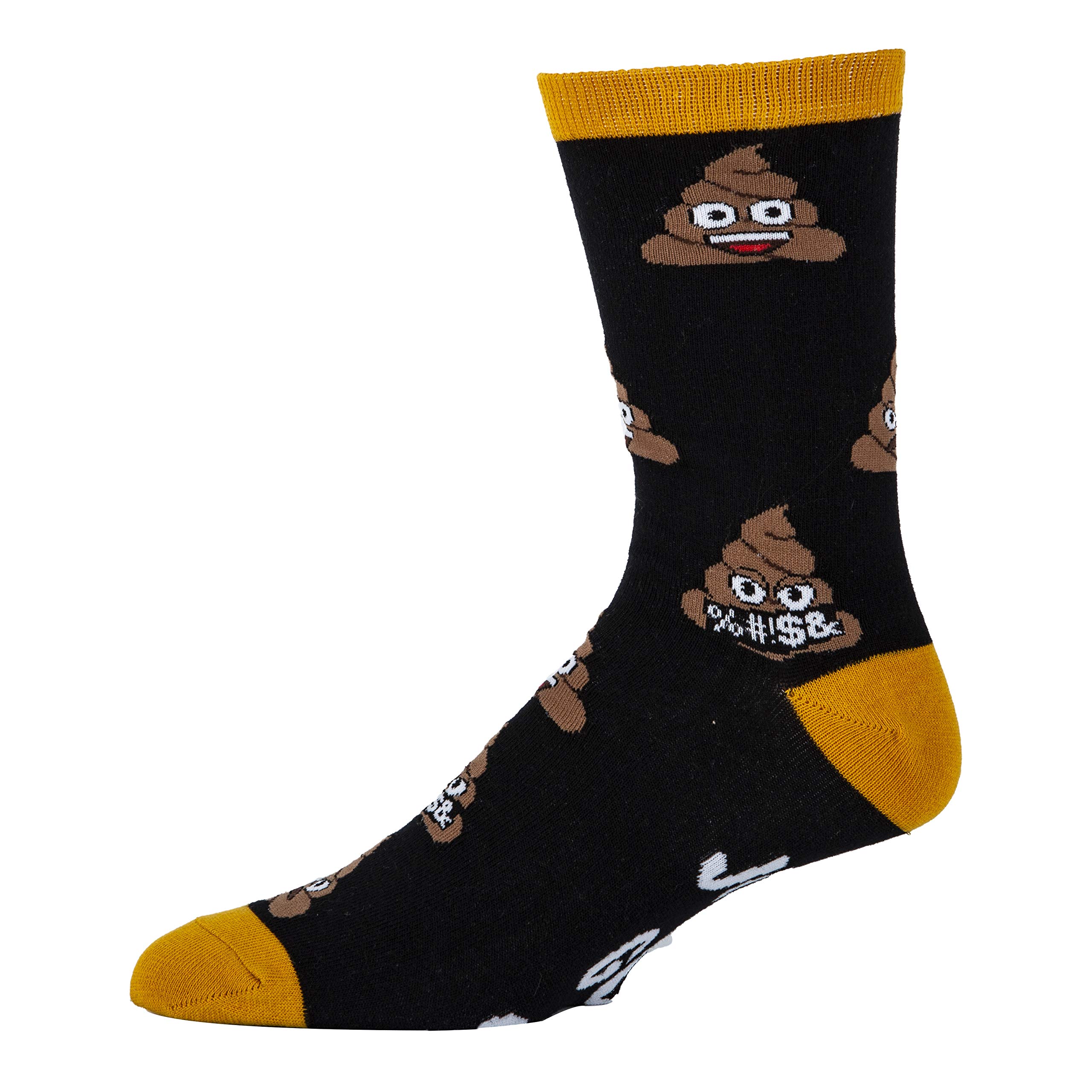Funny Emoji Crew Socks for Men - Crazy Dress Cotton Novelty Socks (Size 8-13) | Comfortable & Breathable for Casual Wear, Gifts & Cosplay