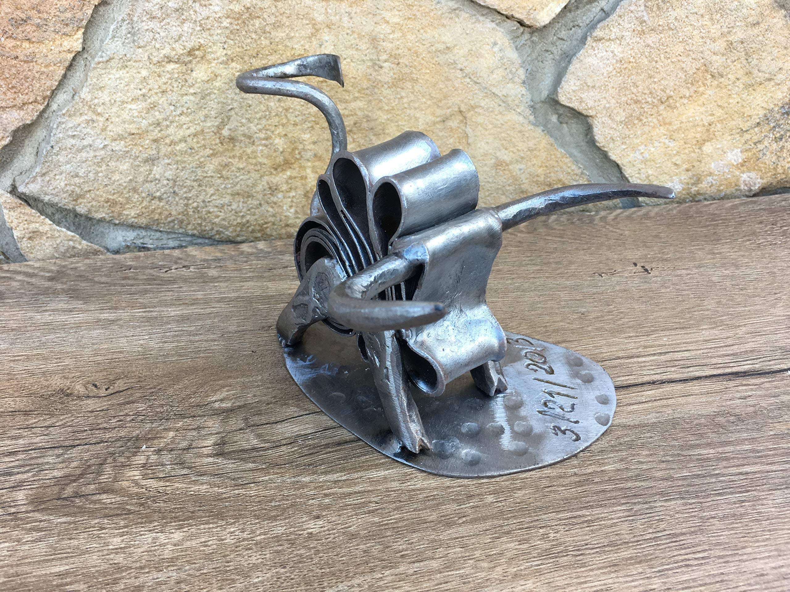 6th Anniversary Gift for Him - Personalized Iron Bull Statue | Unique Iron Wedding Anniversary Present | Customized Metal Home Decor for Couples, Office Desk, or Man Cave