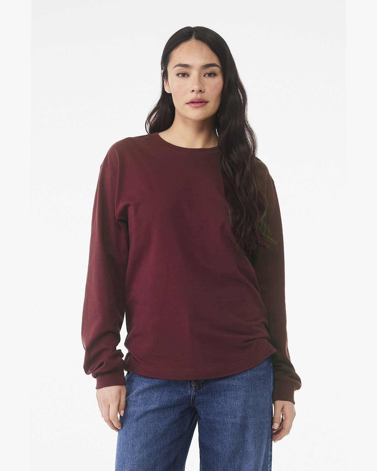 Bella + Canvas 3511 Unisex 6oz Heavyweight Long Sleeve T-Shirt - Soft Cotton Crewneck Tee for Men & Women - Perfect for Casual Wear, Layering, and Workout Comfort
