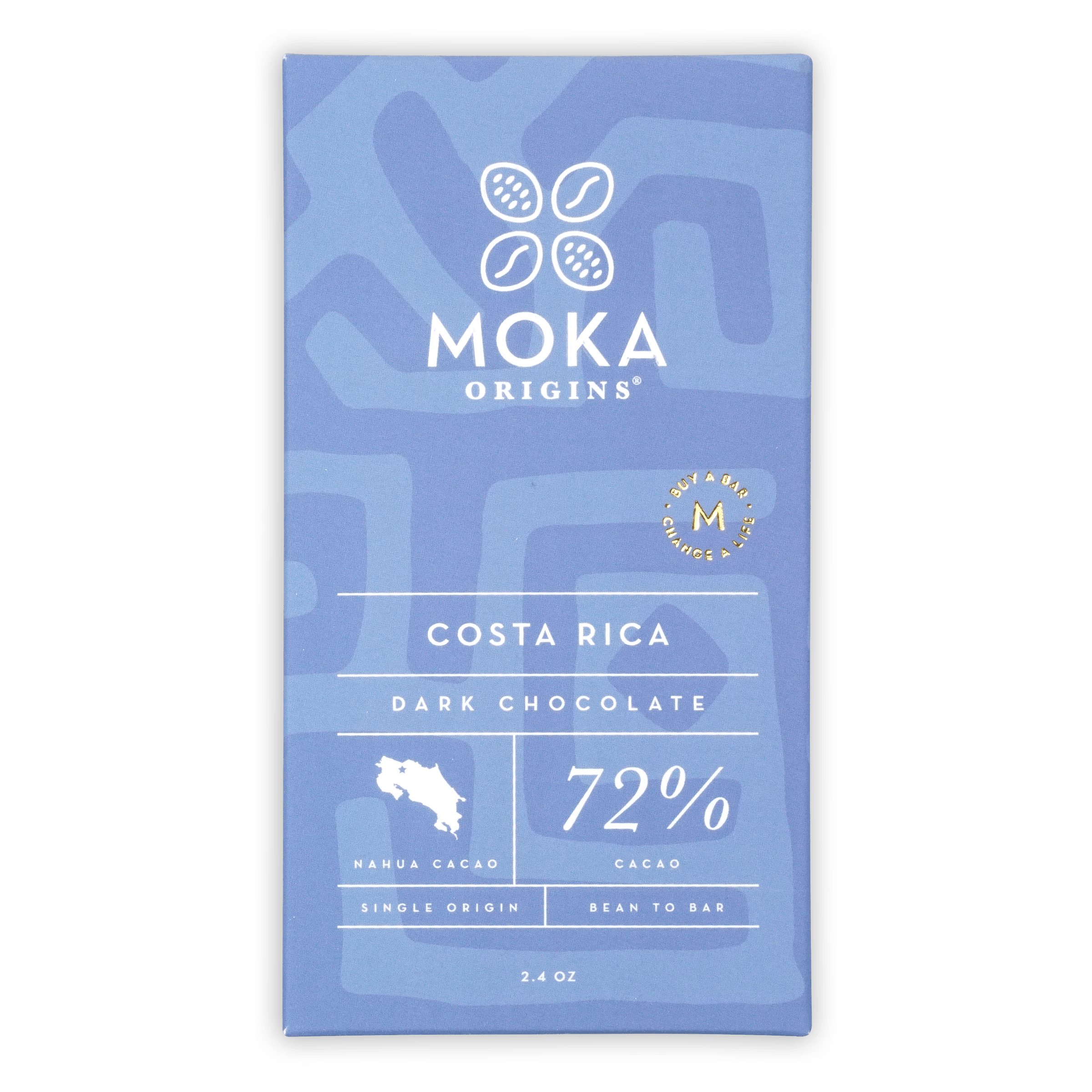 Premium Moka Dark Costa Rica 72% Cacao Chocolate Bar - Gourmet Baking, Dessert Making & Healthy Snacking