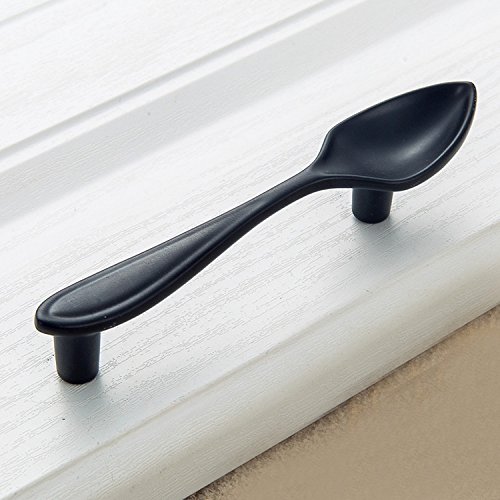 12PCS Black Fork-Shaped Cabinet Handles for Kitchen & Dresser Drawers