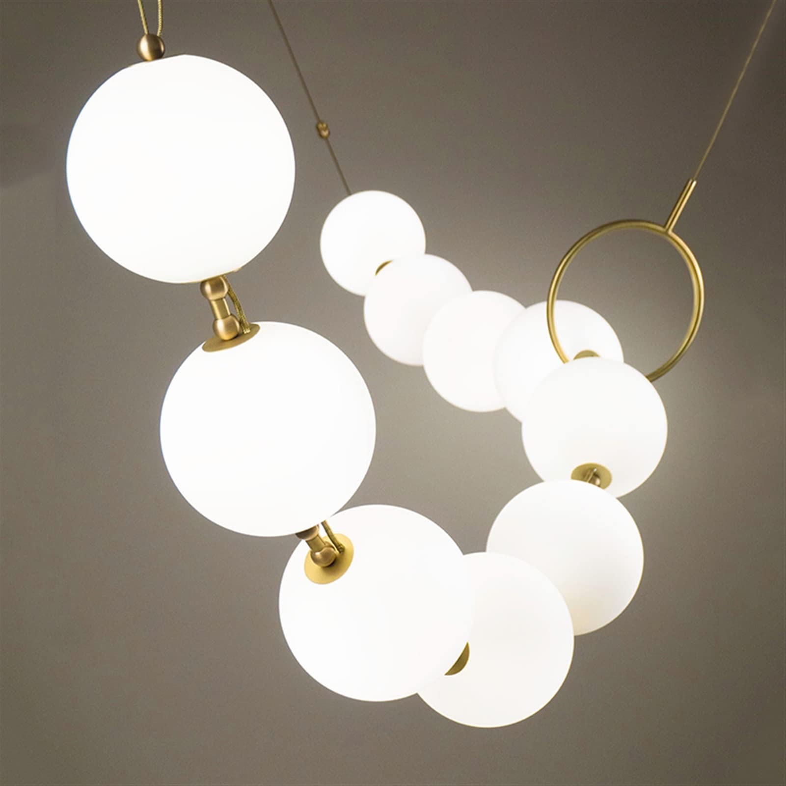 Modern LED Chandelier Lighting - 10-Lamp Head Postmodern Hanging Light Fixture for Living Room, Dining Room & Bedroom | Nordic Glass Pendant Lamp in Cool Tone | Perfect for Home Decor, Wedding Venues & Restaurants
