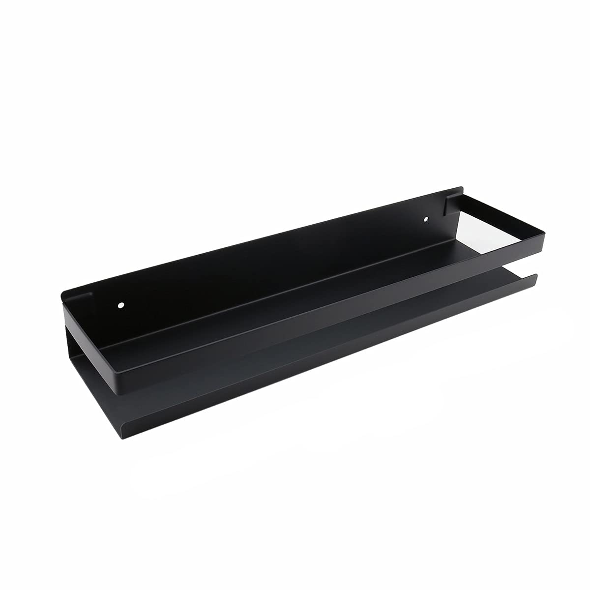 Modern Matte Black Bathroom Corner Shelf - 40cm Waterproof Shower Organizer for Bathroom & Kitchen - Space-Saving Wall Mounted Storage Solution - Perfect for Toiletries, Soap, and Shampoo in Small Spaces