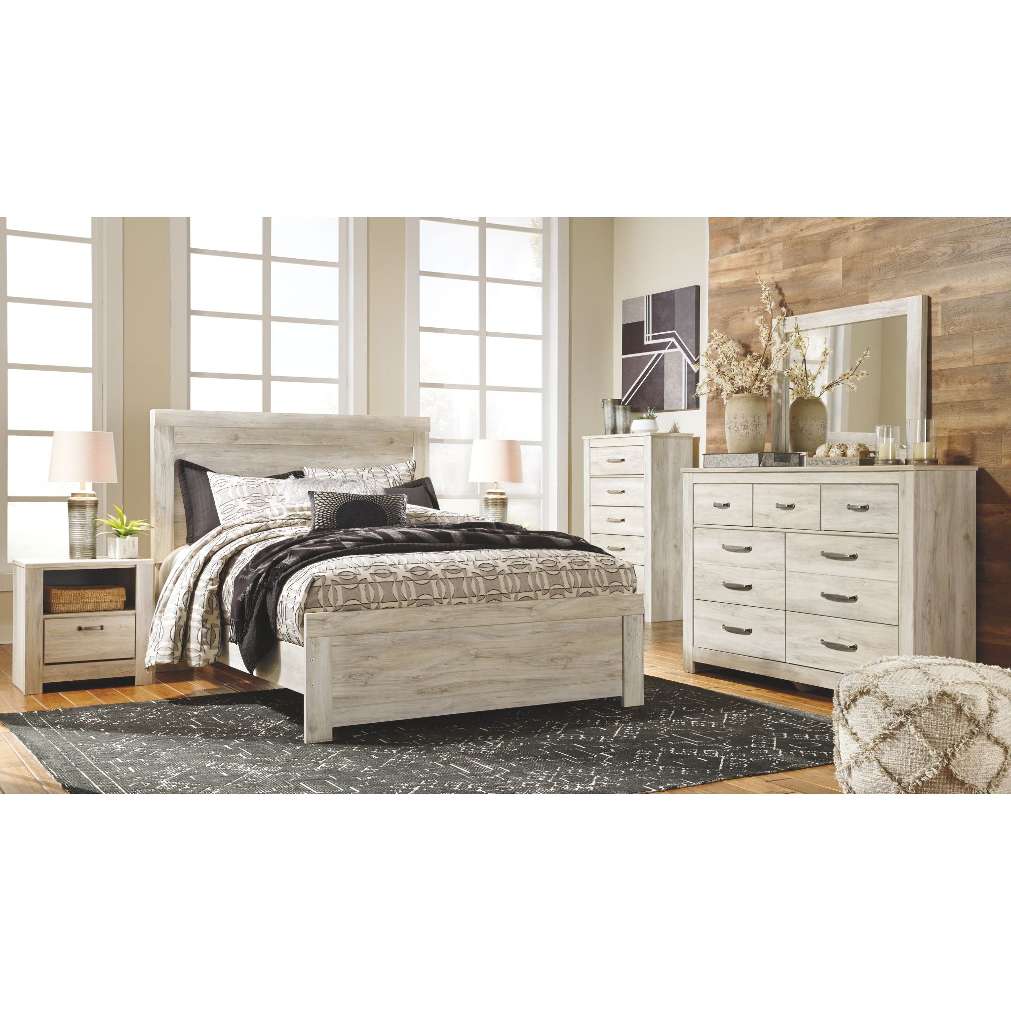 Bellaby Chest Whitewash - Rustic Farmhouse Storage Cabinet for Bedroom, Living Room & Entryway | Perfect for Organizing Clothes, Blankets & Home Decor