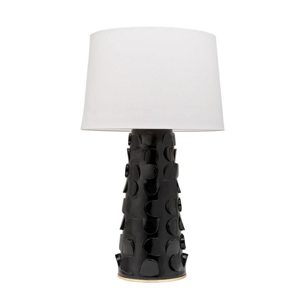 MITZI HUDSON VALLEY LIGHTING HL335201-BLK/GL Naomi Table Lamp - 1-Light, 75W, Black Lustro & Gold Leaf Finish (16