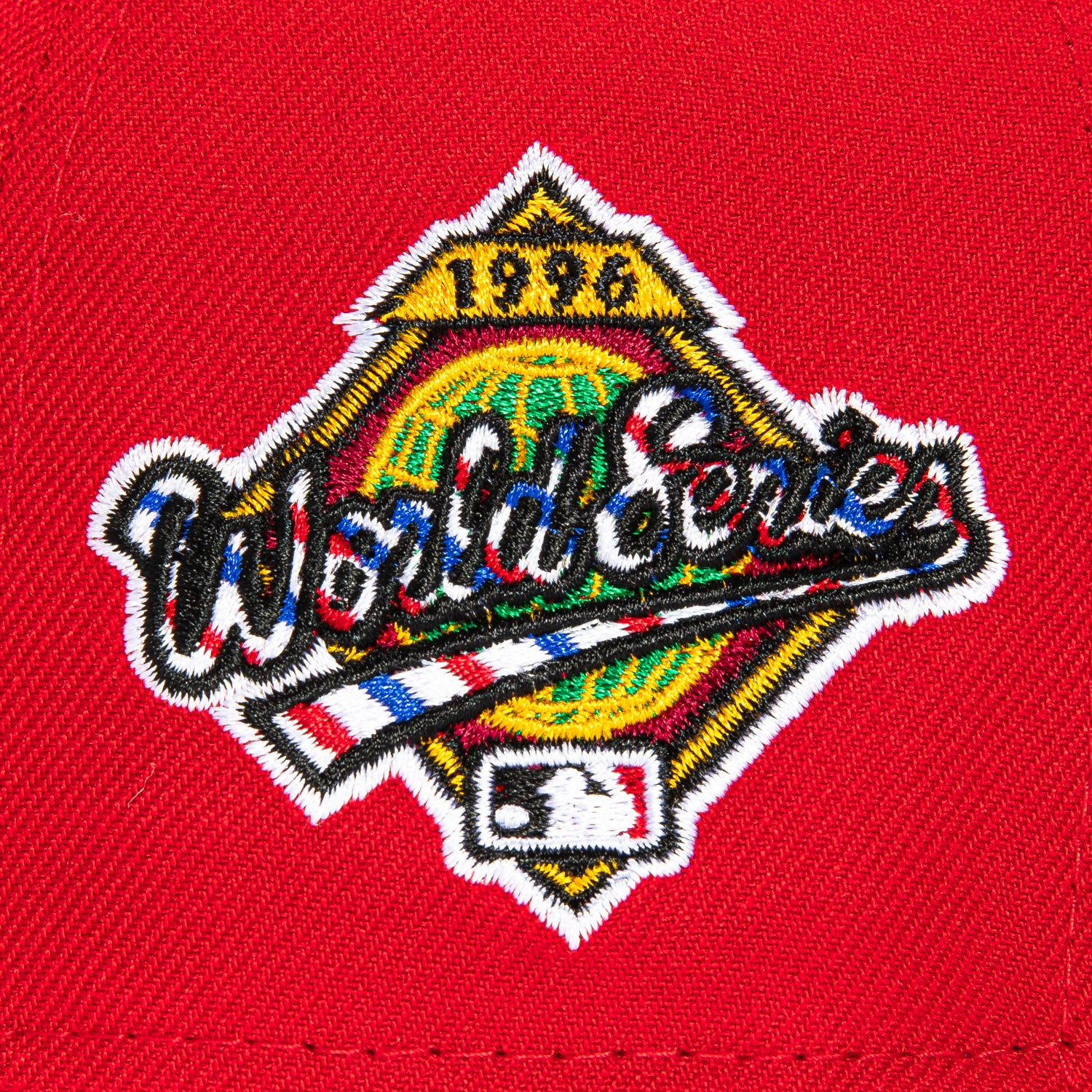 New Era 59Fifty Barbershop New York Yankees 1996 World Series Patch Snapback Hat - Red & White - Official MLB Baseball Cap for Yankees Fans & Streetwear Fashion