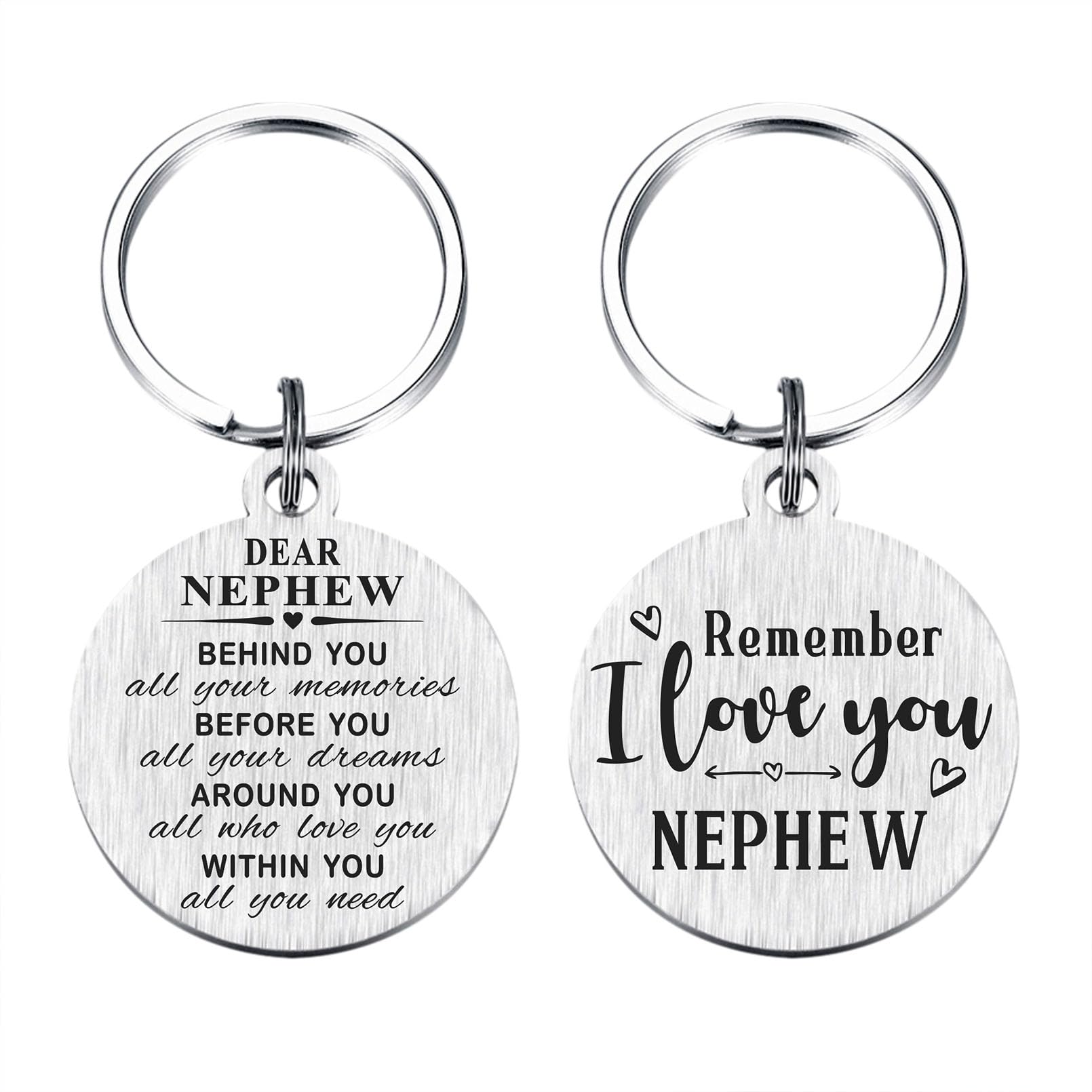Best Nephew Ever Keychain - Personalized Engraved Gift for Nephew - Graduation, Christmas, Birthday Present - Perfect for Celebrations & Daily Carry