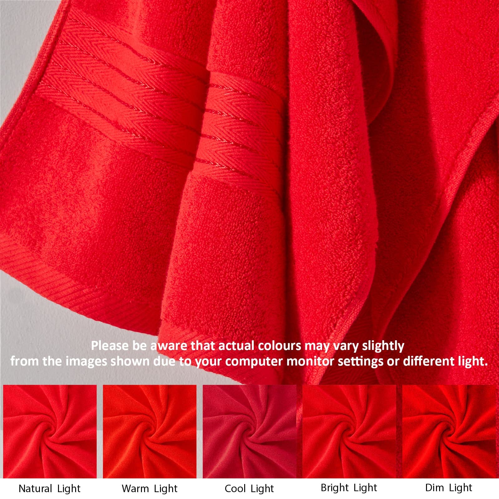 Premium 6-Piece Red Bath Towel Set - Ultra Soft & Absorbent 650 GSM Turkish Cotton - Includes 2 Large Bath Towels, 2 Hand Towels, 2 Washcloths - Luxury Spa & Bathroom Essentials for Home, Hotel, Gym