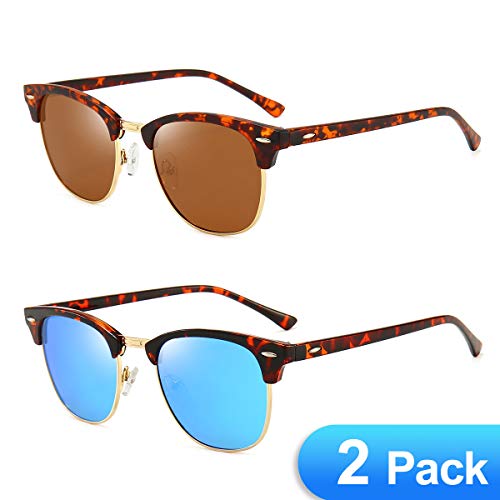 F1:(2 Packs)30-16style Brown Lens+gold and Leopard Frame With 30-16style Blue Lens + Gold and Leopard Frame