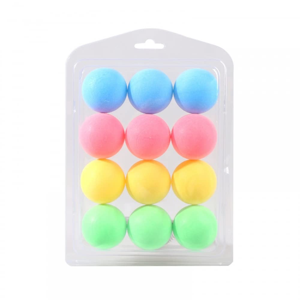12PCS 4cm Colorful Plastic Ping Pong Balls - Professional Table Tennis Training Balls & Fun Party Decorations for DIY, Learning Activities, Sports Class, Carnival Games (Great for Indoor/Outdoor Play)