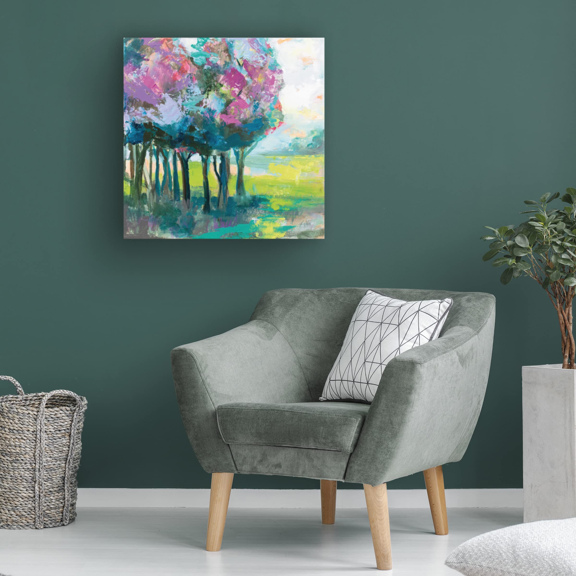 Trademark Fine Art 'The Orchard' by Jeanette Vertentes - 18x18 Stretched Canvas Wall Art - Perfect for Living Room, Bedroom & Office Decor
