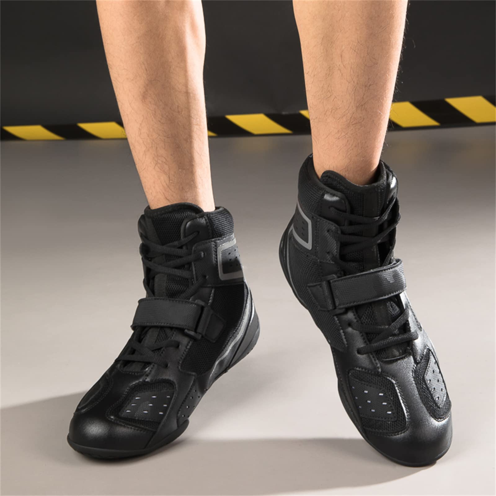 Unisex Leather Boxing Shoes - Anti-Slip Wrestling & Fitness Shoes for Men & Women | Lightweight Sports Footwear for Boxing, Wrestling & Gym Training