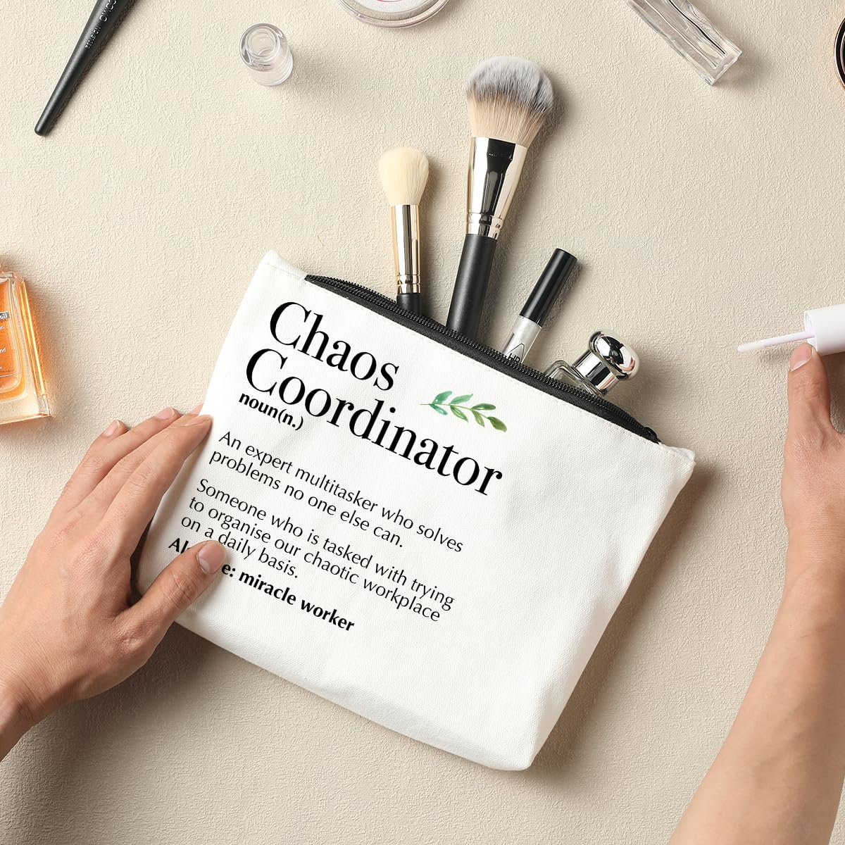 Chaos Coordinator Gifts for Women - Inspirational Thank You Gifts for Her, Wife, Friends & Coworkers - Cute Makeup Bag for Birthday, Appreciation & Employee Recognition - Perfect Office, Home & Travel Organizer