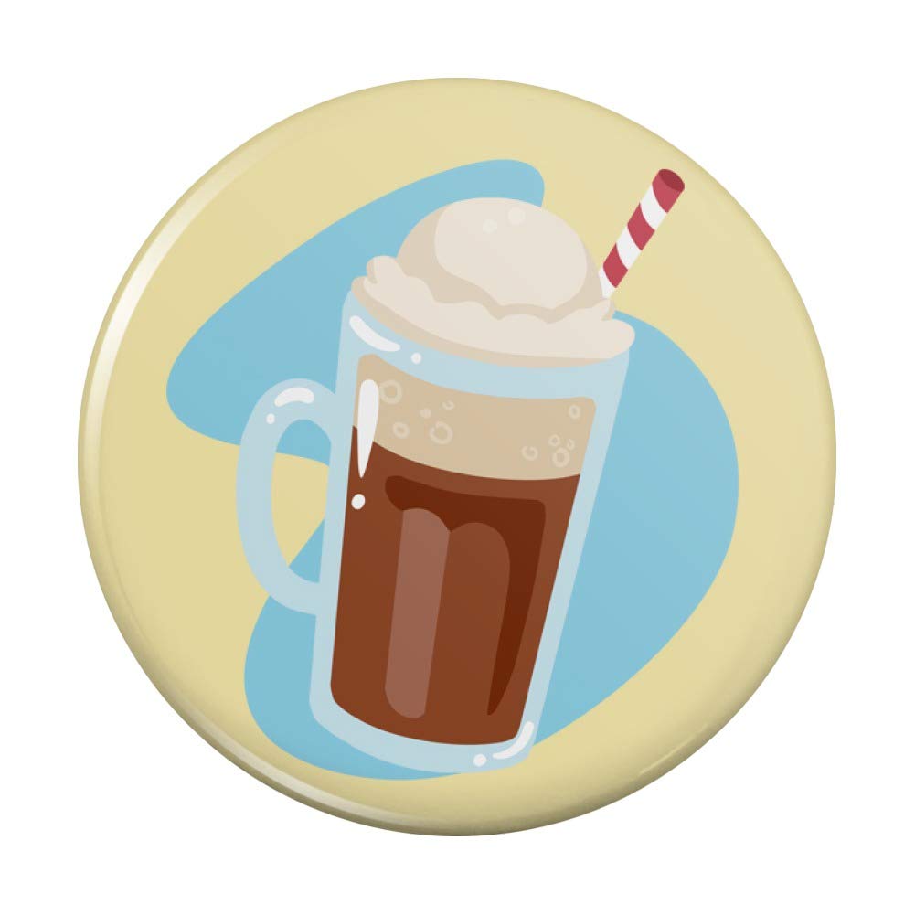 Root Beer Float Fridge Magnet - Retro Kitchen Decor for Refrigerator, Locker & Office - Fun & Unique Button Magnet for Home, Dorm & Gifts