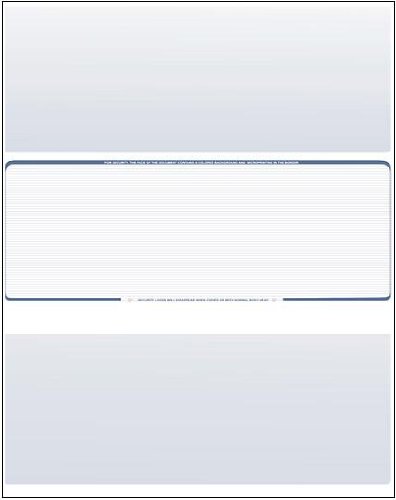 Premium Business Voucher Check Stock - 1000 Sheets, Center Check Design, Steel Blue Pinstripe Pattern - Ideal for Office Accounting, Payroll Checks & Professional Financial Documents