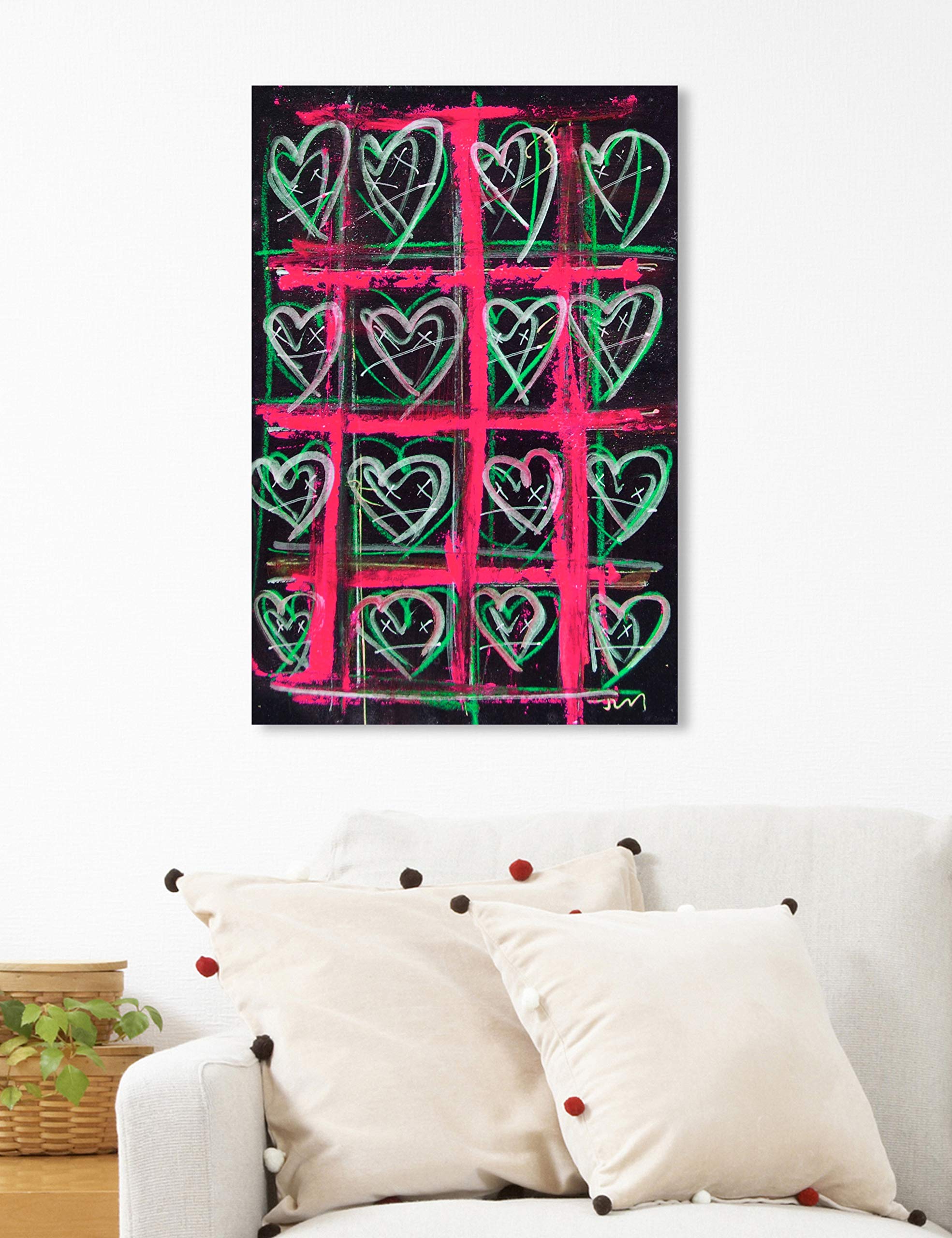 Oliver Gal Artist Co. 'Vermelho' Fashion Glam Wall Art Canvas Print - 16x24 Inches Pink & Black Home Decor - Perfect for Living Room, Bedroom & Office Wall Decoration