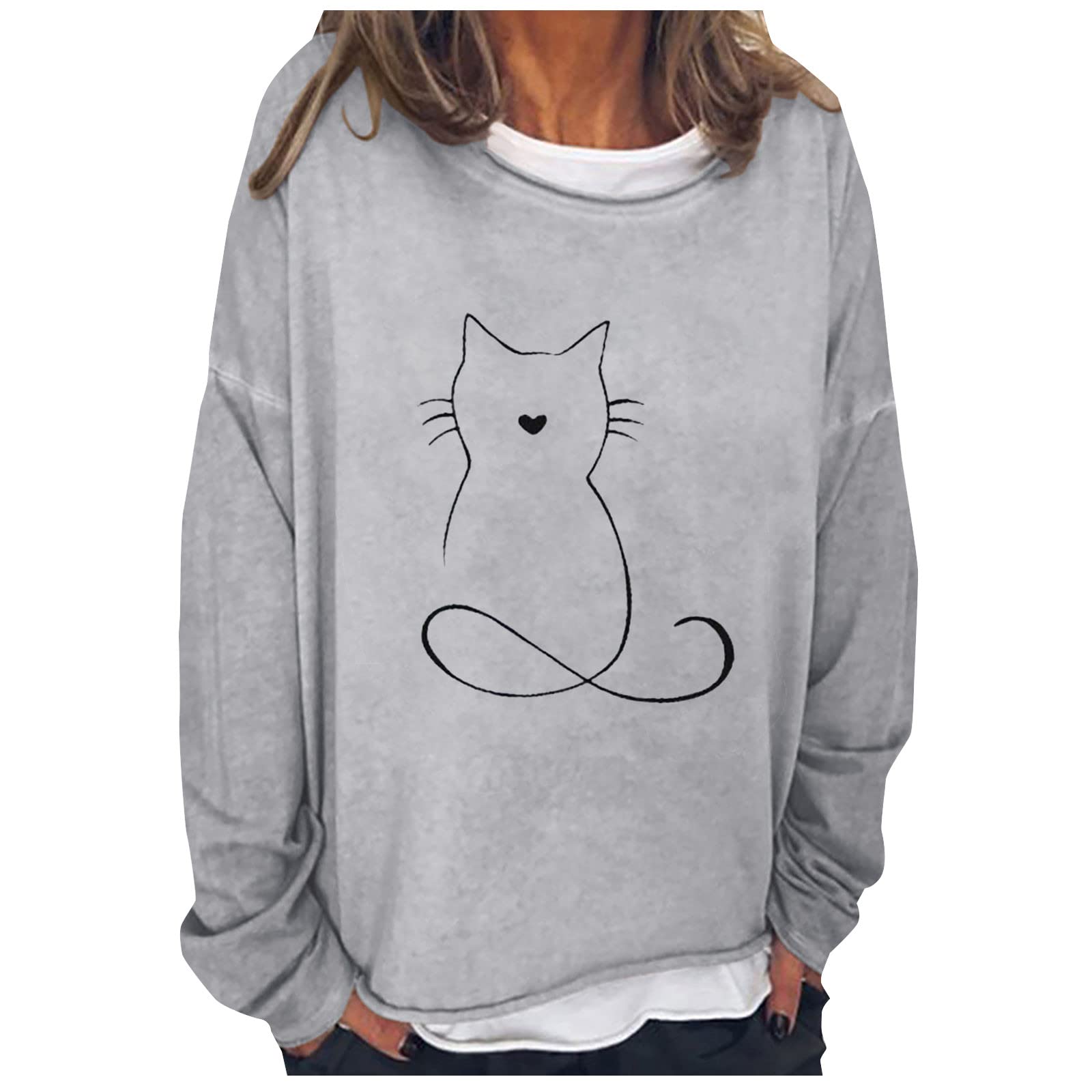 Trendy Women's Long Sleeve Crewneck Sweatshirt - Spring 2022 Fashion Top for Casual Wear, Outfits & Layering