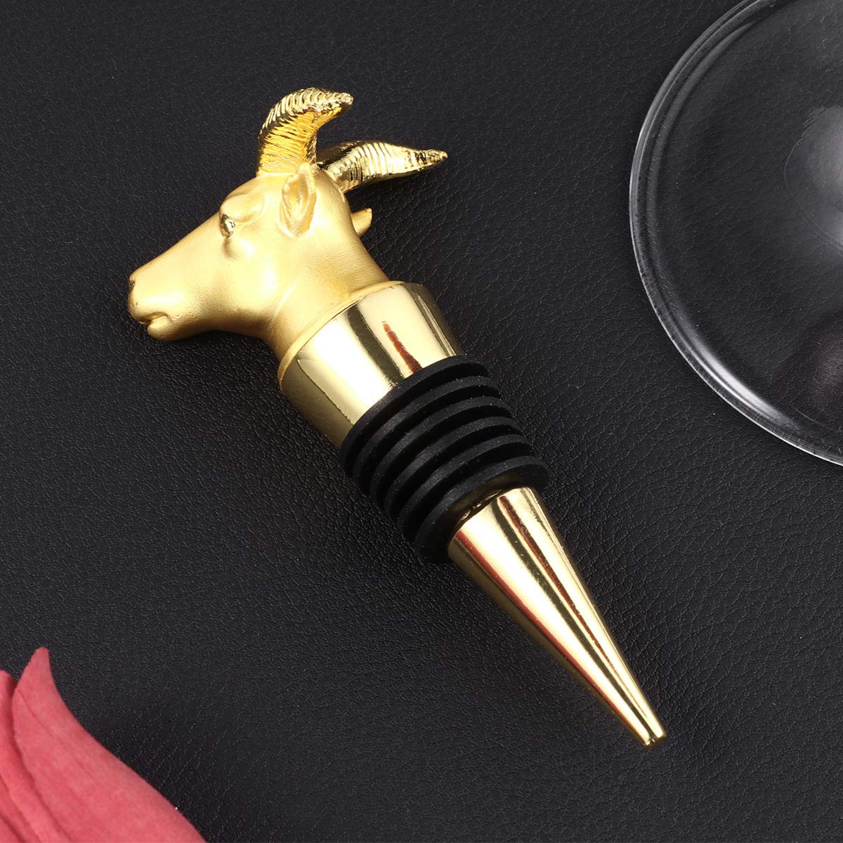 DOITOOL 1pc Alloy Wine Bottle Stopper - Reusable Cork Plug for Red, White & Sparkling Wine - Perfect for Home Bars, Restaurants & Gifts