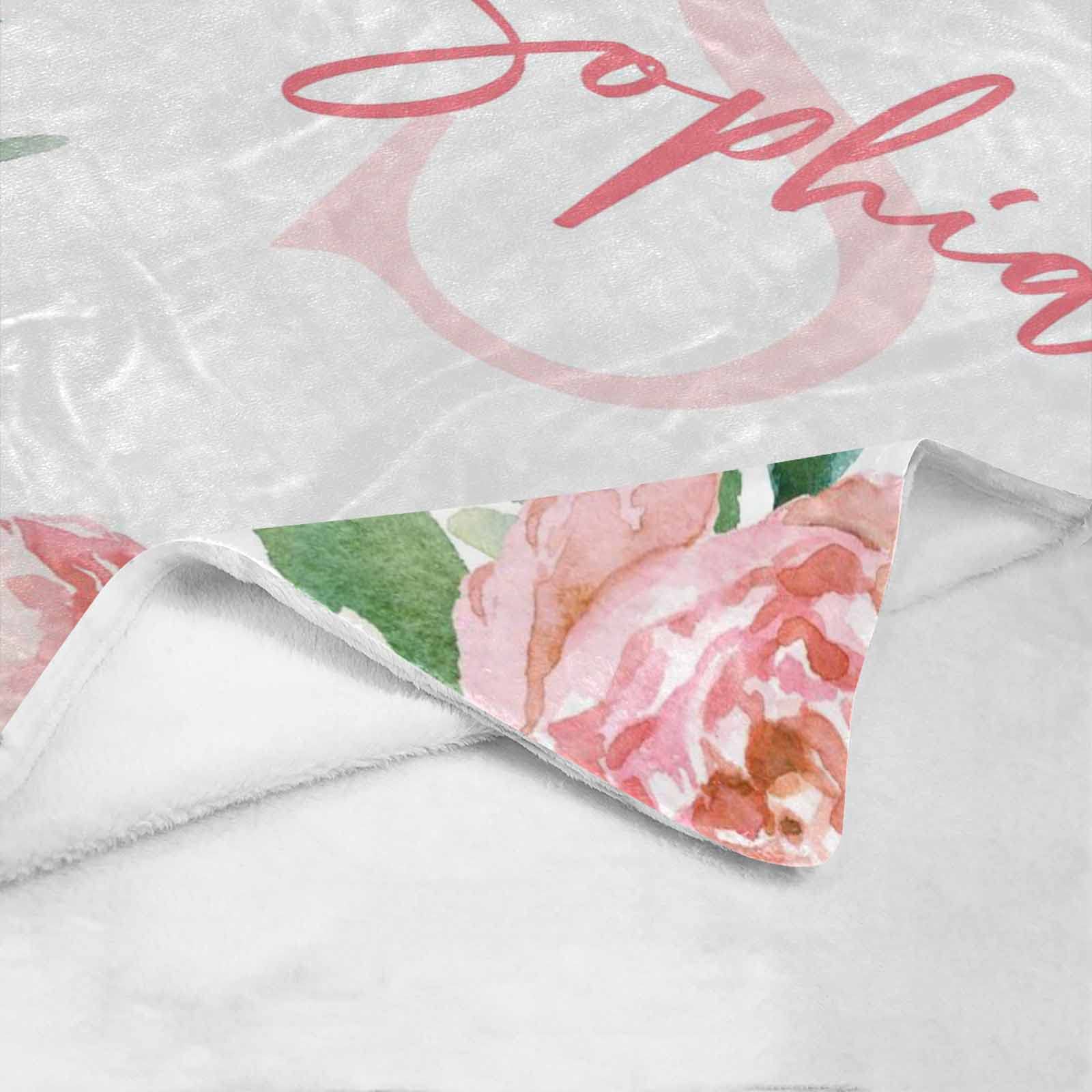 Custom Personalized Baby Blanket with Name - Floral Design for Girls | 60x80 Inches Soft Baby Blanket | Unique Baby Shower Gift & Nursery Essentials for Newborns