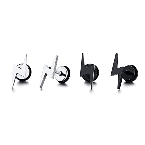 Silver&Black-stud earrings