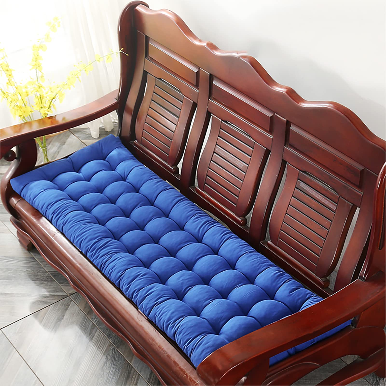 Waterproof Indoor Outdoor Bench Cushion - Patio Furniture Cushions for Garden, Swing & Lounger - Comfortable Cotton Seat Cushion - Perfect for Backyard, Deck, Poolside & Porch Relaxation