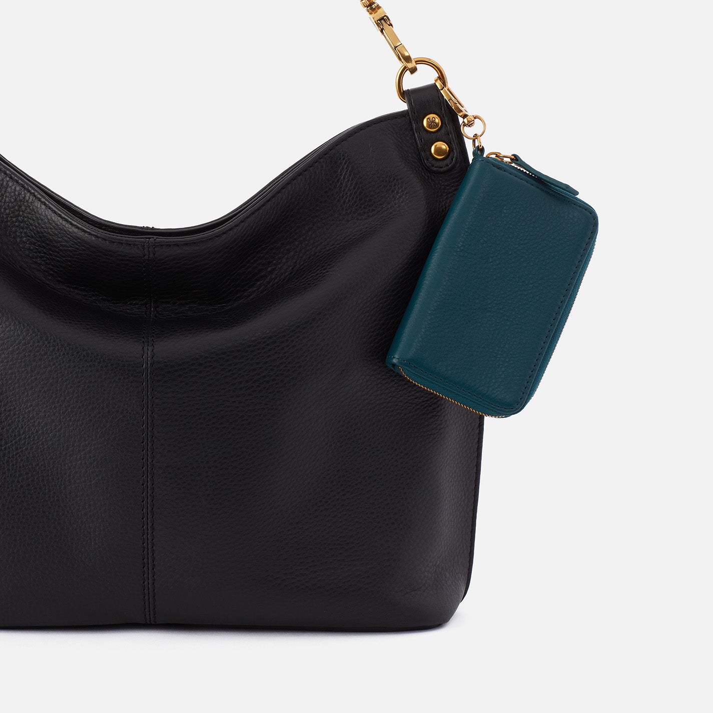 Pebbled Leather Move Clip Wallet in Midnight Teal - Slim RFID Blocking Minimalist Wallet for Men & Women - Perfect for Travel, Work, and Everyday Use