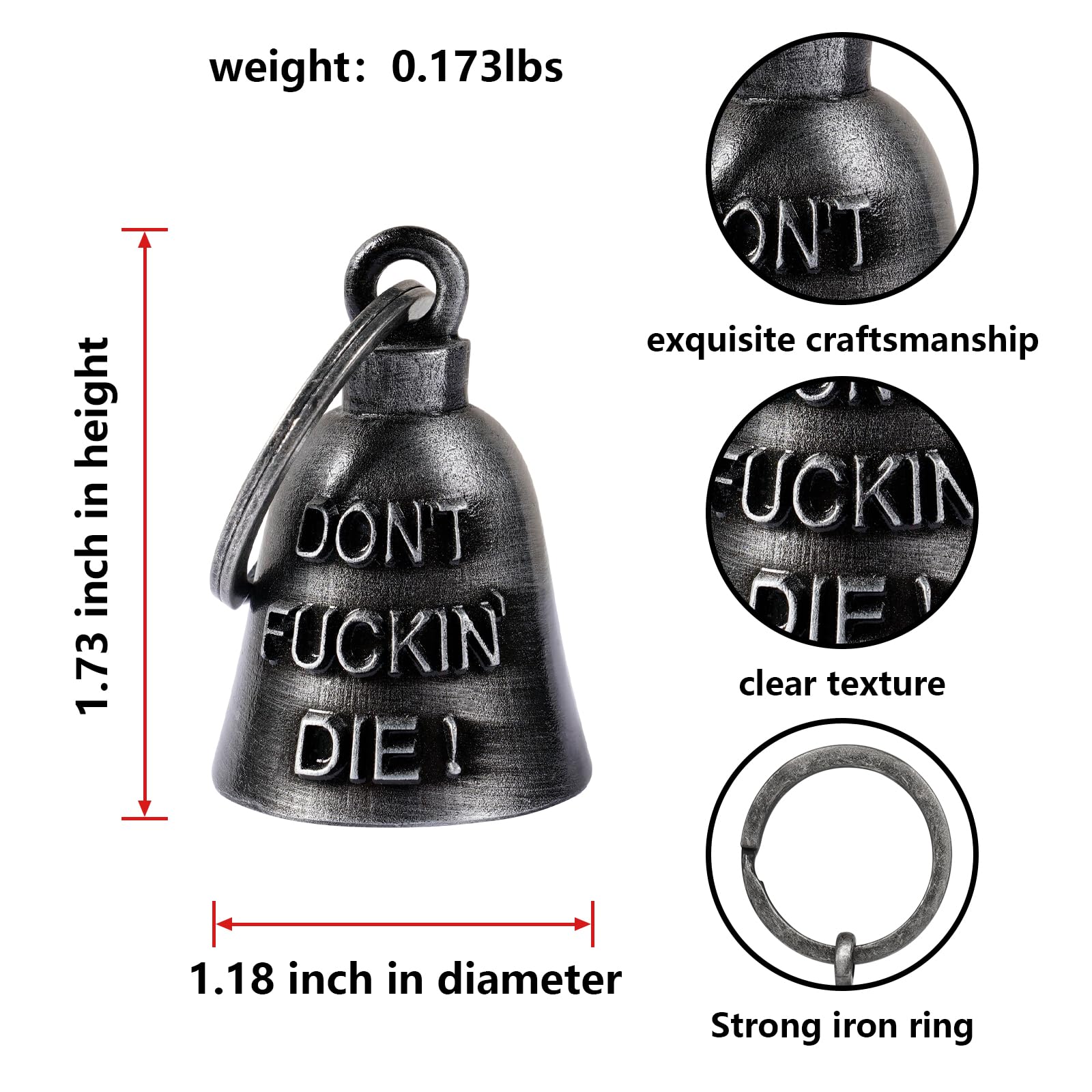 Lucky Motorcycle Bells - Guardian Riding Bells with Hanger for Bikers | Keychain & Bike Accessory for Safe Rides