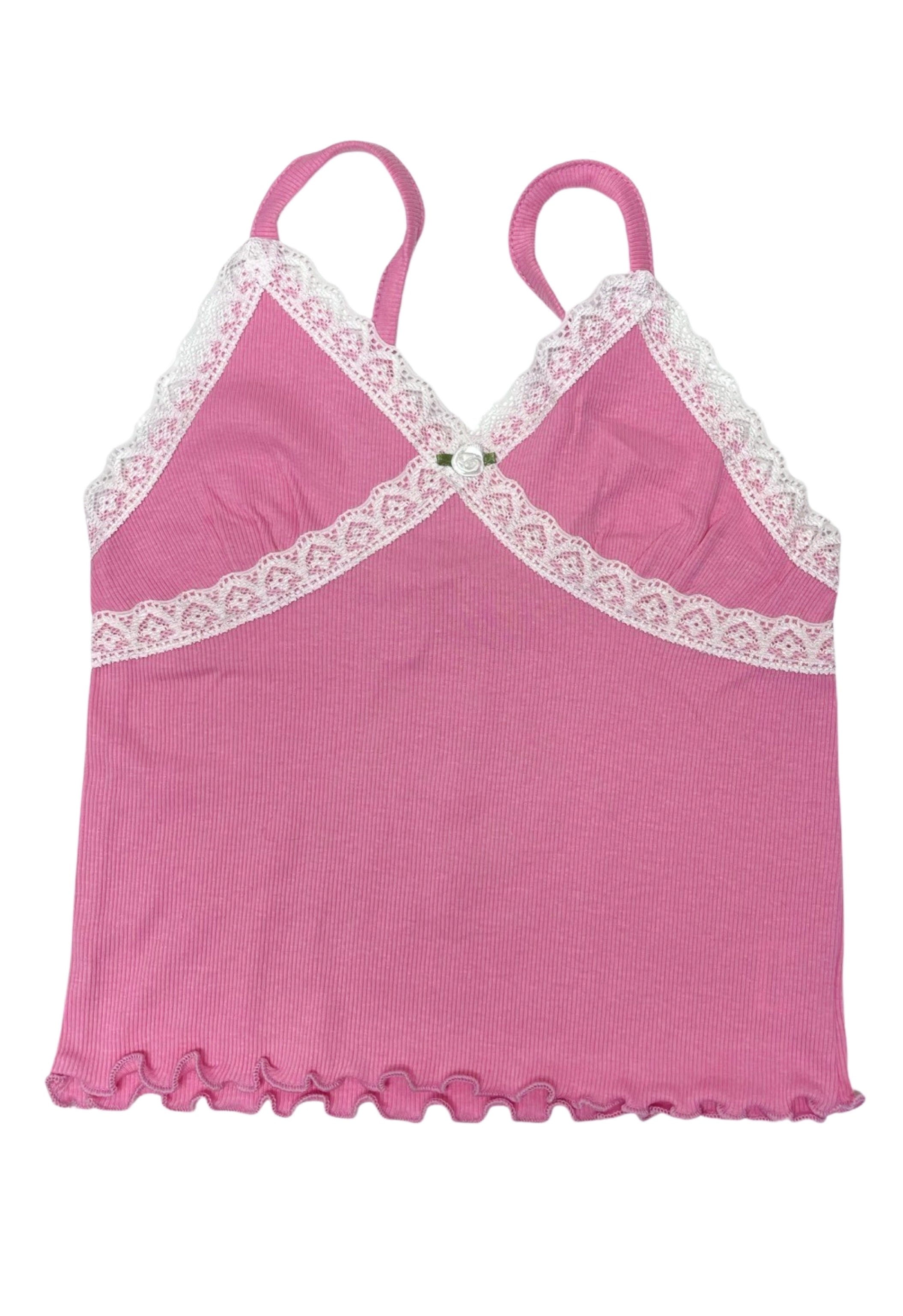 Bubblegum Pink Ribbed Cami Top - Women's Stretchy Slim Fit Tank Top for Layering or Casual Wear | Perfect for Summer Outfits, Beach Cover-ups & Date Nights