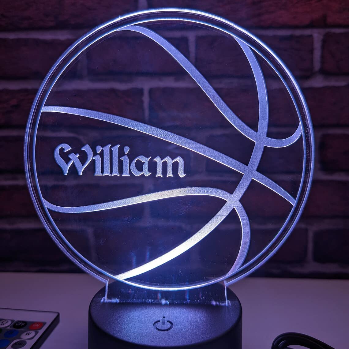 Personalized LED Basketball Night Light - Custom Name Plate Lamp for Basketball Players - Perfect Gift for Bedroom, Game Room & Sports Decor