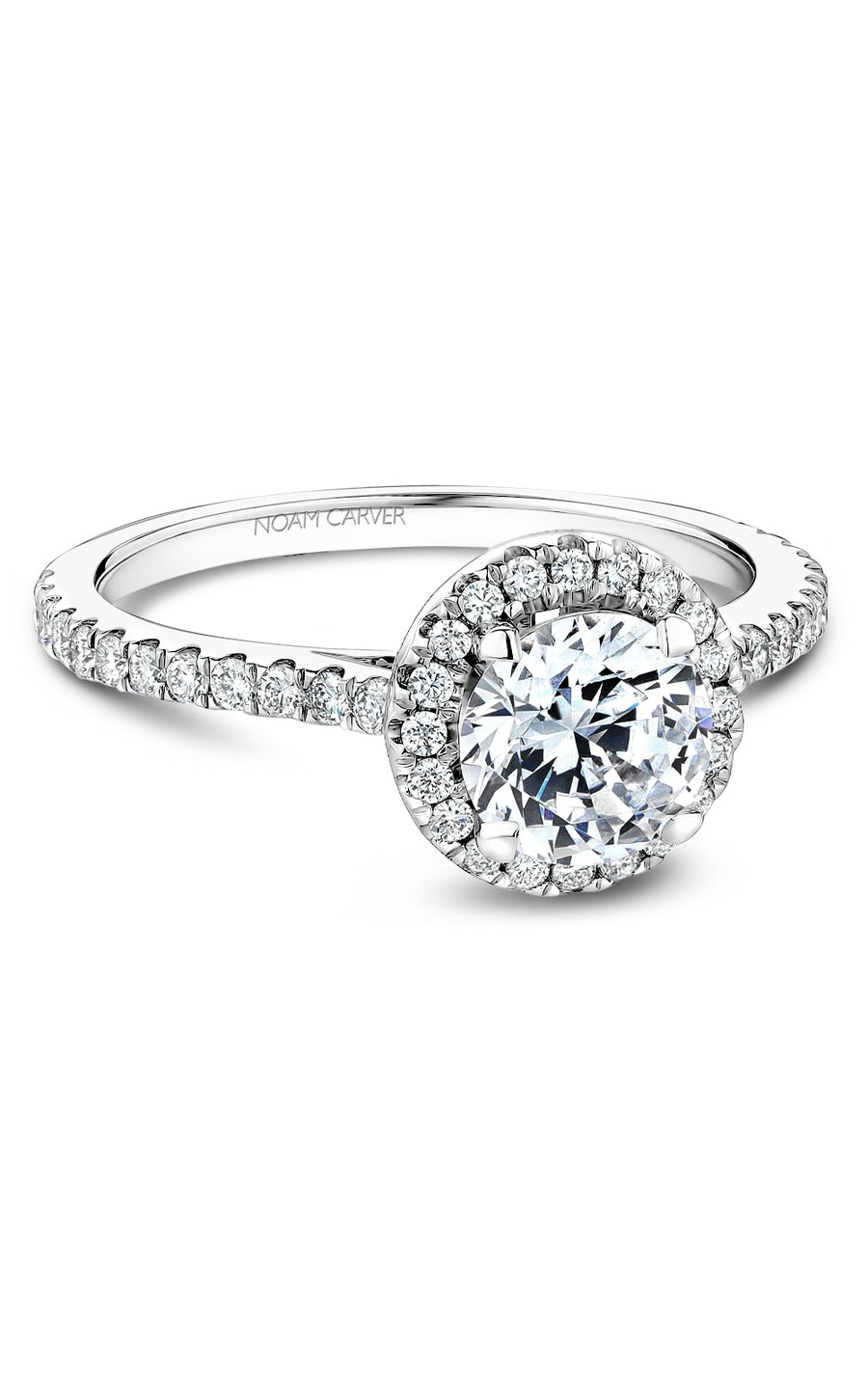Noam Carver B508 01A Bridal Engagement Ring - 14K White Gold Diamond Wedding Ring for Women, Perfect for Proposals, Anniversaries & Special Occasions