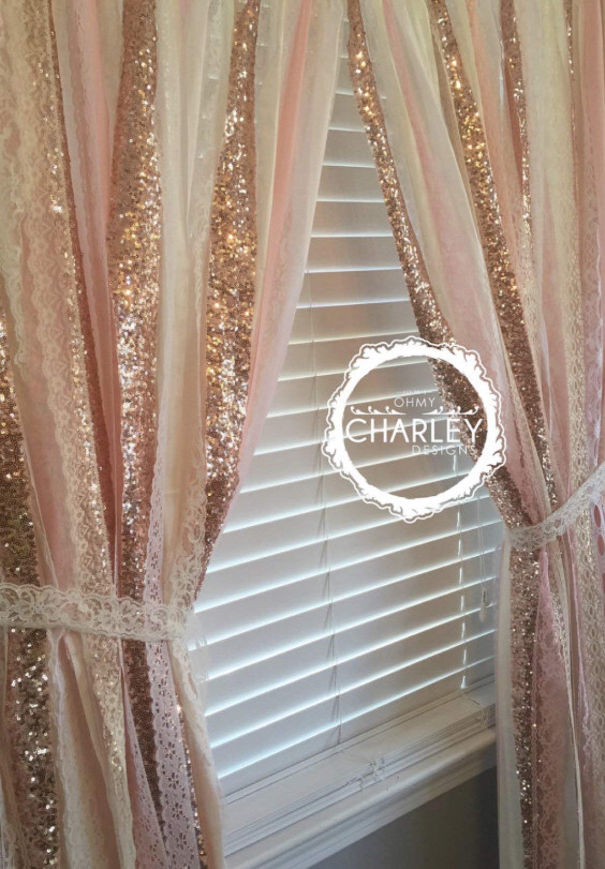 Rose Gold Sequin Garland Backdrop - 5x6ft for Wedding & Baby Shower Decor