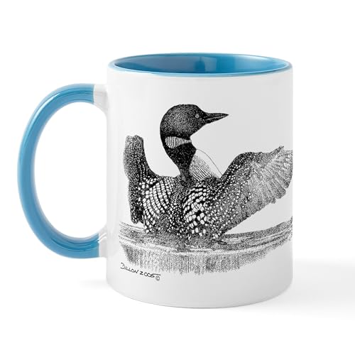 White/Blue Inside - Painted Loon Mug
