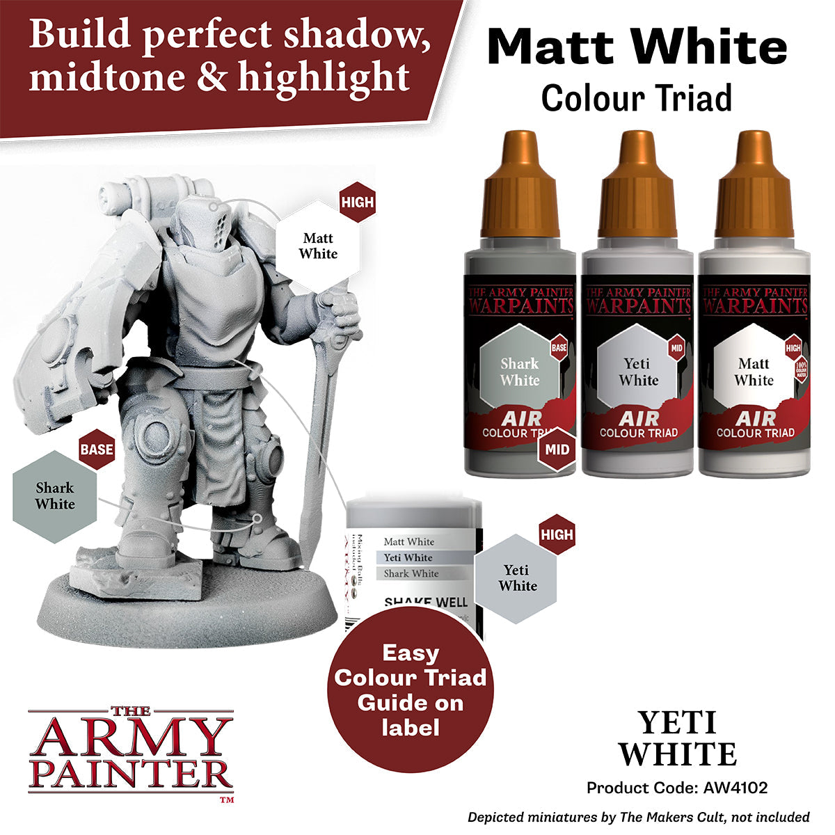 Premium Warpaints Air Yeti White - High-Quality Acrylic Paint for Miniatures & Models - Perfect for Wargaming, Tabletop RPGs, and Hobby Painting