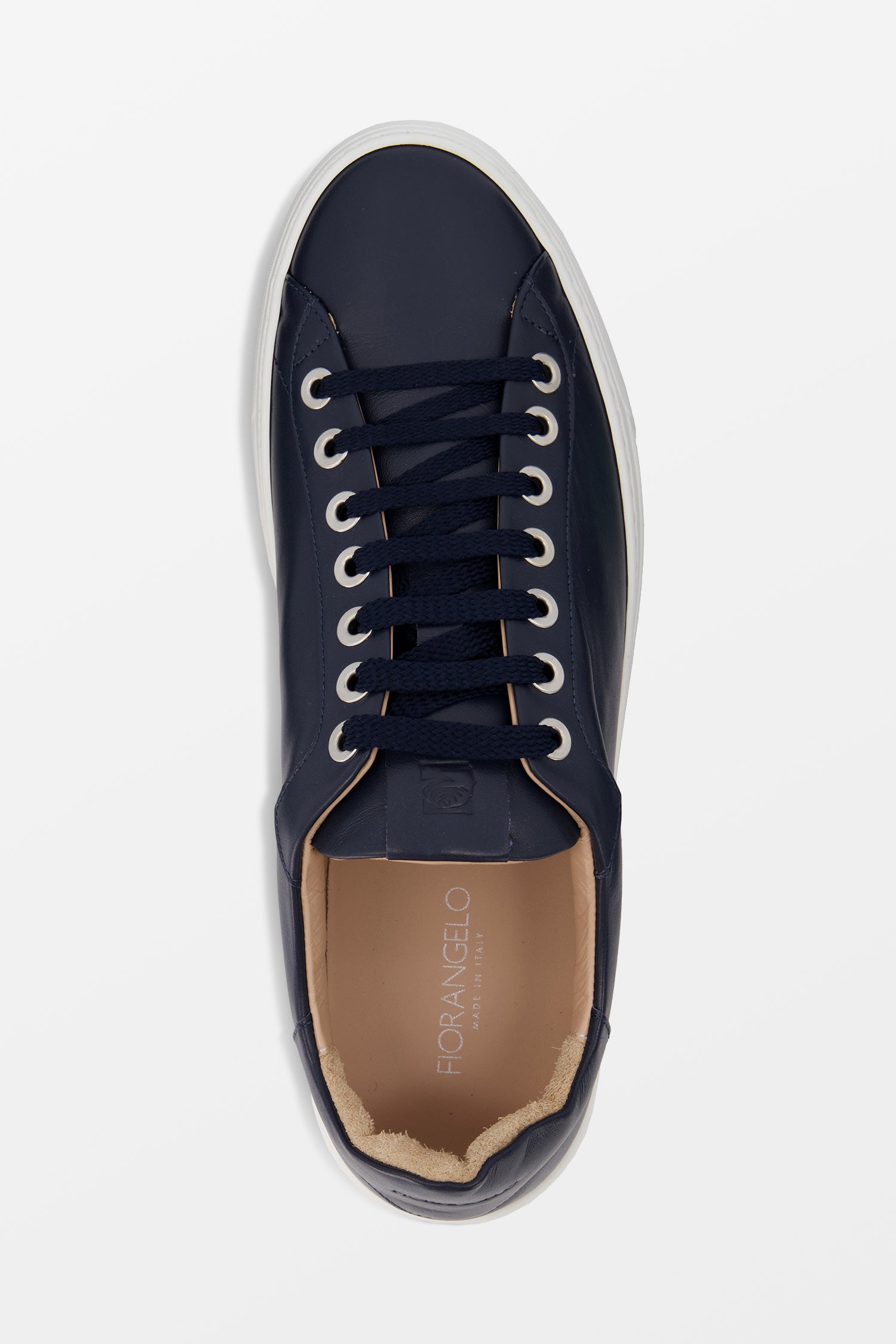 Fiorangelo Navy Blue Leather Sneakers for Men - Comfortable Casual Shoes for Walking, Travel & Everyday Wear