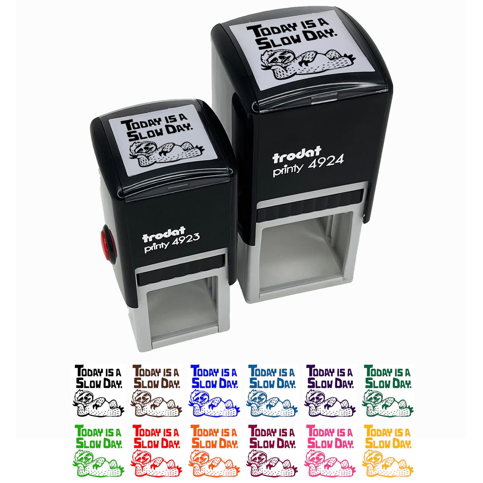 Slow Day Sloth Self-Inking Rubber Stamp - 1 Inch Small Stamp with Black Ink - Perfect for Planners, Journals, and DIY Craft Projects