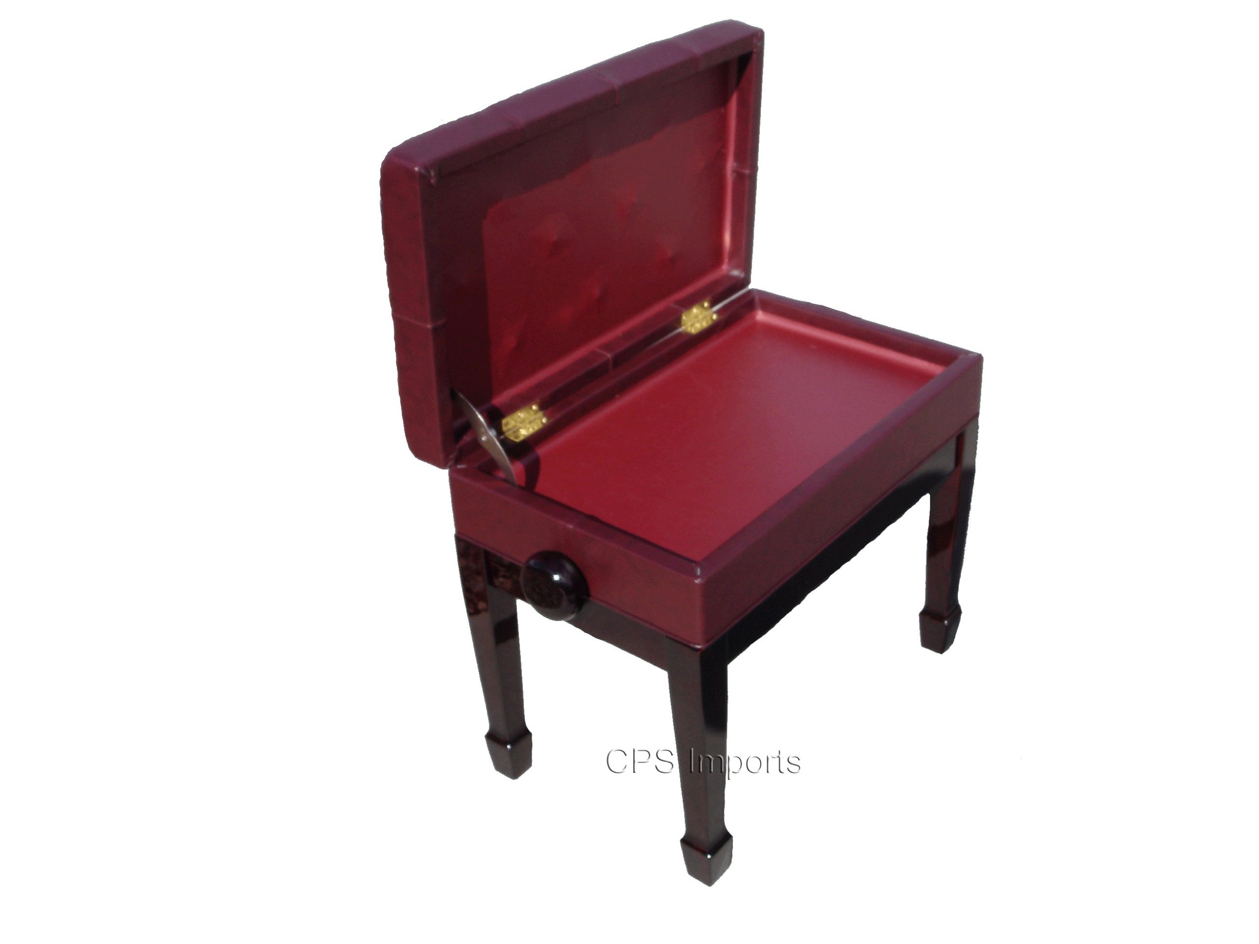 Genuine Leather Adjustable Piano Bench Stool with Music Storage - Mahogany Wooden Seat for Artists, Musicians & Home Decor | Perfect for Piano Practice, Music Rooms & Living Spaces