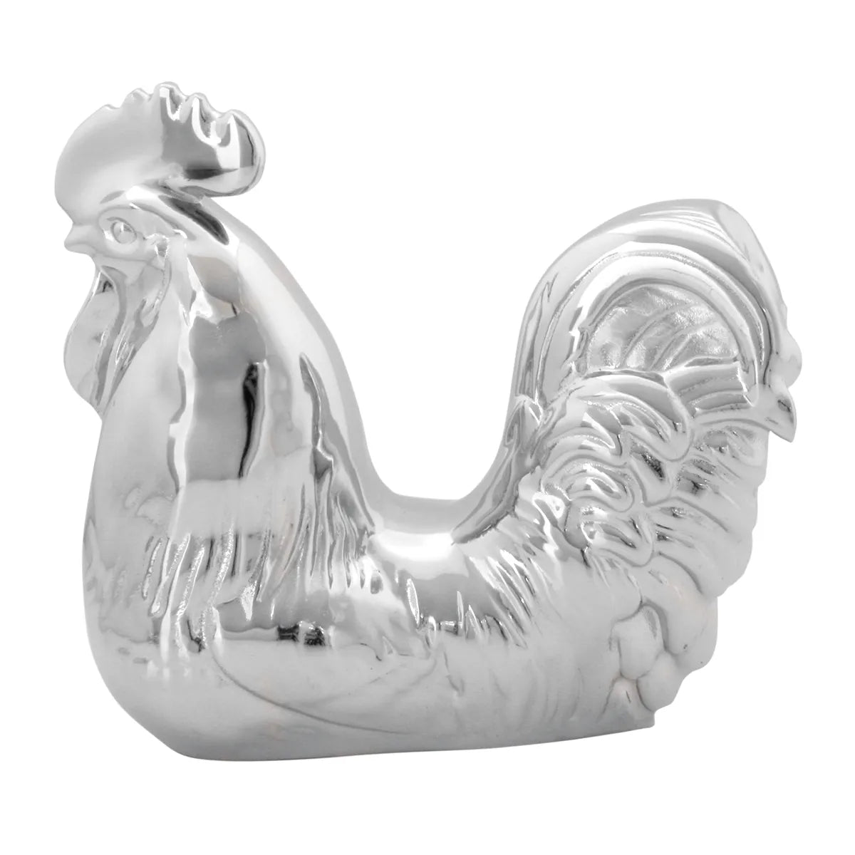 Vintage Chrome Sitting Rooster Car Hood Ornament - Classic Decorative Auto Accessory for Trucks & Hot Rods | Perfect for Car Shows, Custom Builds & Gifts