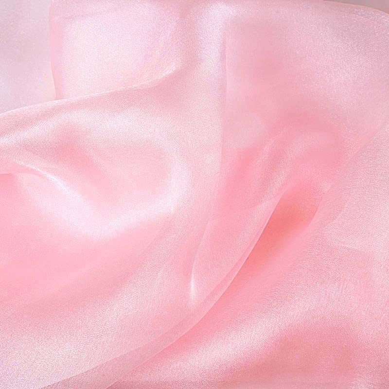 10 Pack Pink Curly Chiffon Chair Sashes Bows for Wedding Decor - Elegant Party Ceremony Reception Chair Ties - Bulk Wholesale Supplies for Bridal Showers, Baby Showers & Banquet Decorations