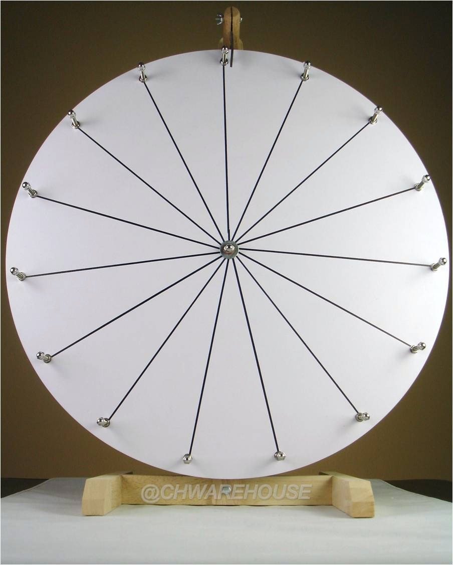 Woodwell 24-Inch Casino Prize Wheel - 15 Customizable Prize Slots, Durable Wooden Tabletop Spinner for Trade Shows, Parties & Events | Includes Markers & Eraser | Perfect for Fundraisers, Game Nights & Promotions