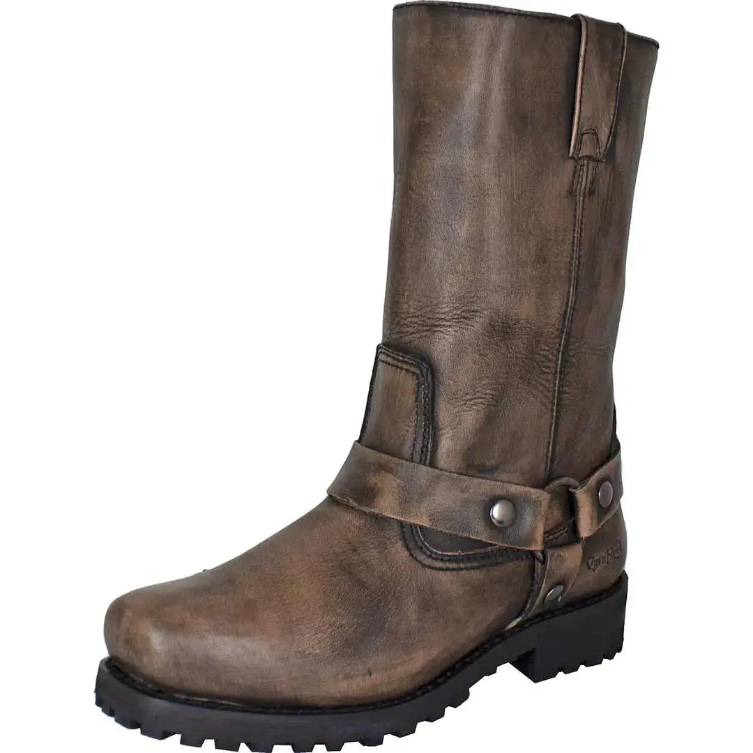 Open Road Men's Harness Motorcycle Boots - Durable Leather Biker Boots for Riding & Cruising - Perfect for Motorcycle Enthusiasts & Road Trips