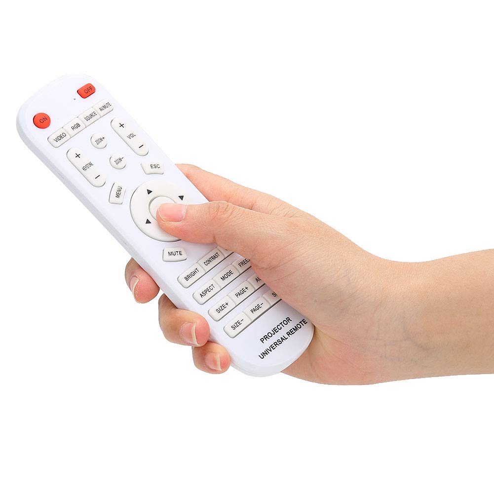 Wireless Projector Remote Control with 10M Range - White | Perfect for Home Theater, Office Presentations & Classroom Use