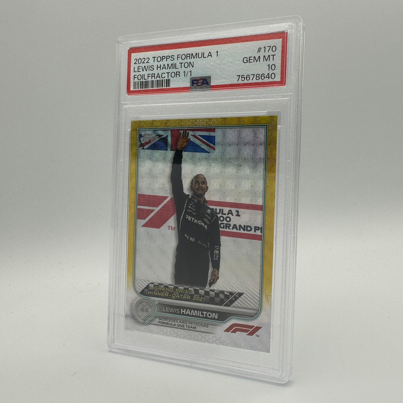 PSA 10 1/1 Lewis Hamilton Grand Prix Winners #170 Foilfractor Trading Card - Rare Collectible for F1 Fans & Sports Memorabilia Enthusiasts - Perfect for Display, Investment & Racing Memorabilia Collections