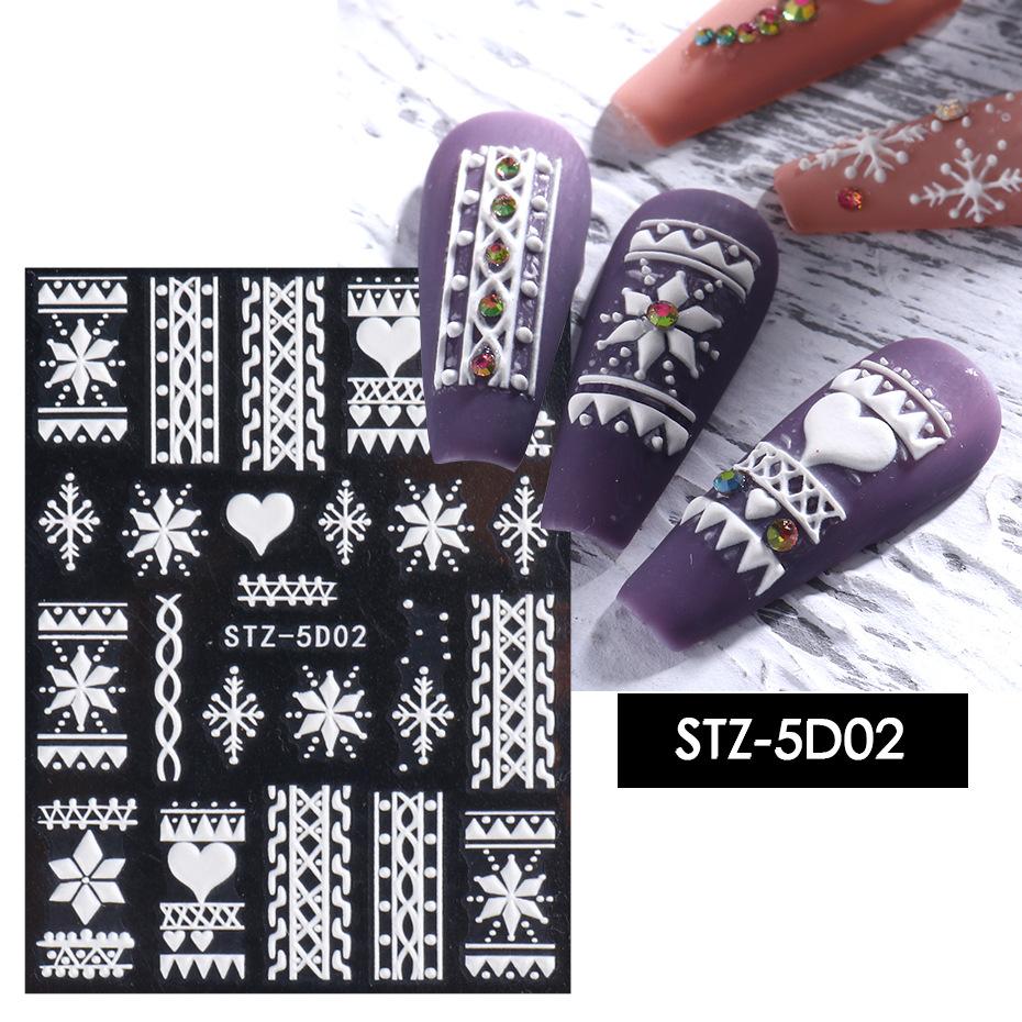 5D Christmas Snowflakes Nail Art Stickers - DIY Holiday Nail Decals for Winter Party, Gift Wrapping & Festive Manicures