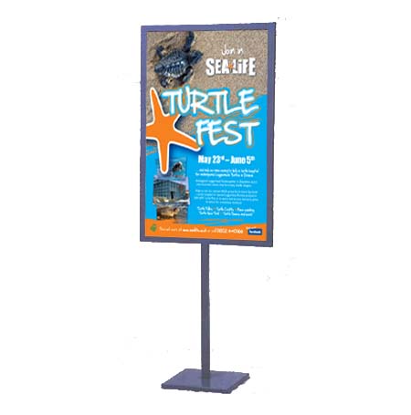 28x44 Jumbo Poster Sign Holder - Single Post Display Stand for Retail, Trade Shows & Events - Durable Acrylic Signage Stand for Advertising & Promotions