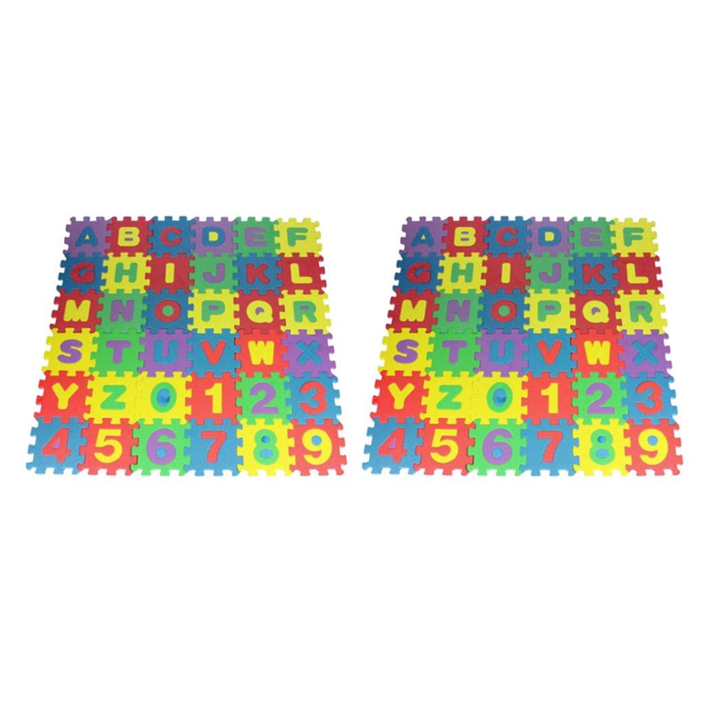 LEIPUPA Colorful Alphabet and Numbers Foam Puzzle Play Mat - 72 Tiles Non-Toxic Baby Crawling Rug for Toddlers & Kids - Perfect for Nursery, Playroom, Daycare Learning and Floor Protection